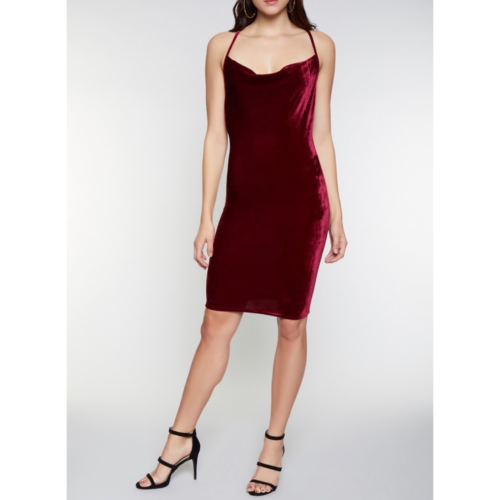 Rainbow Love Chelsey Criss Cross Back Velvet Dress